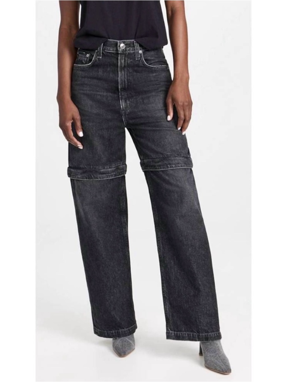 Agolde Risha Zip Utility Jeans In Sin Size 28
